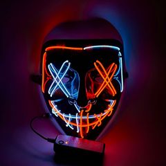 跨境發光手套面具套裝 led熒光酒吧舞會mask發光面罩氣氛發光面具