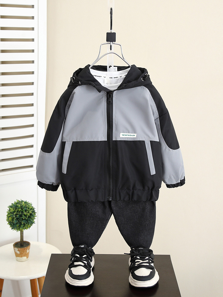 5988 chaqueta de niño para niños chaqueta fresca de moda rufián de otoño para niños 2024 nueva chaqueta coreana de primavera y otoño para bebés para hombres