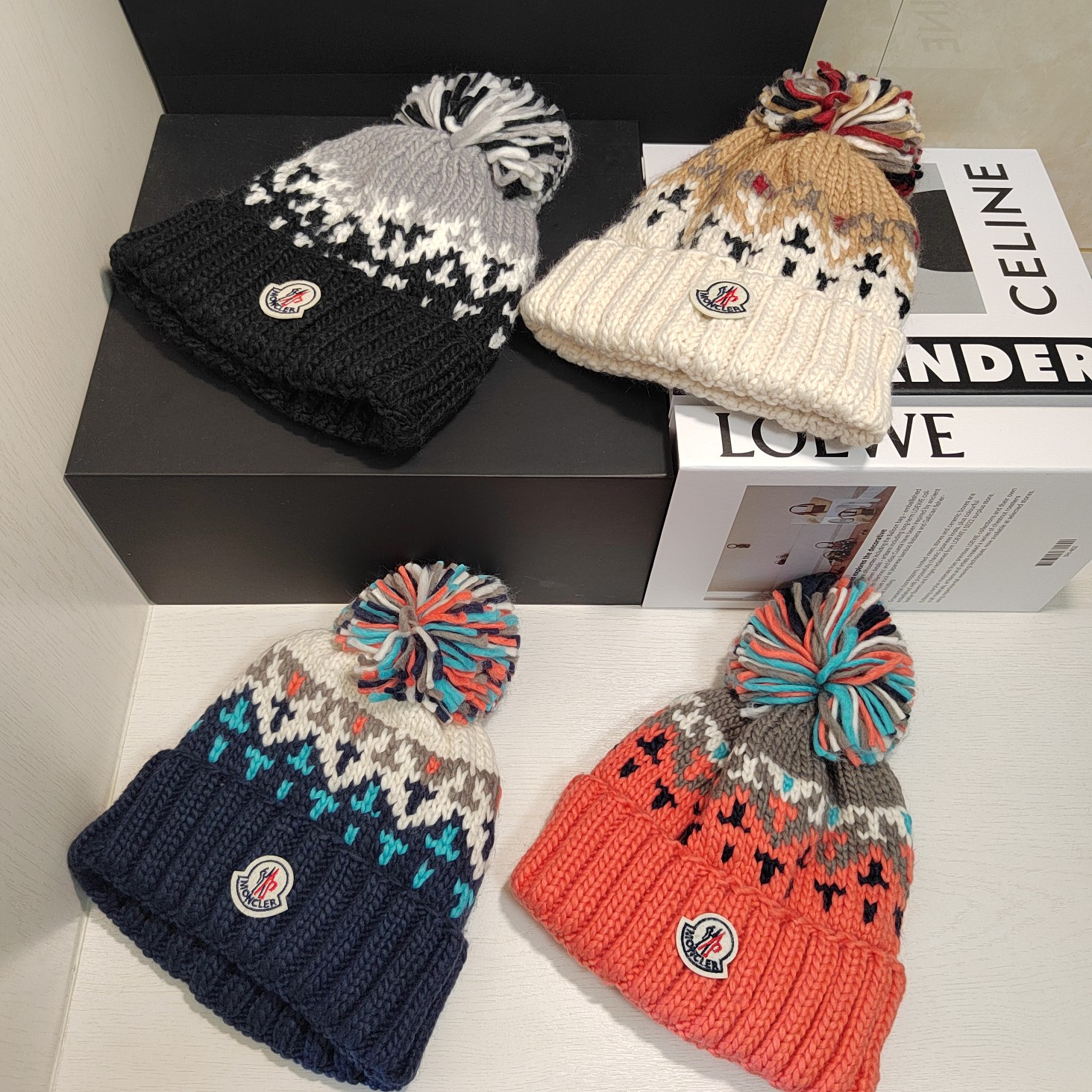 不支持退换M蒙家圣诞毛线帽带毛球雪花冬季保暖针织帽护耳冷帽批