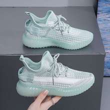 夏季新款椰子鞋女款果冻爆款透气飞织百搭休闲学生潮流软底运动鞋