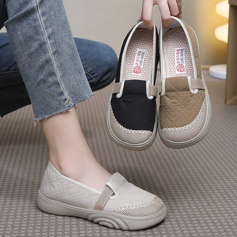 Старая пекинская обувь из ткани женская весна и осень новый лен один педаль мама обувь мягкая подошва модная внешняя торговля трансграничная обувь