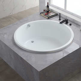 家用圆形浴缸民宿亚克力浴缸嵌入式浴缸按摩浴缸一体无缝易洁浴盆