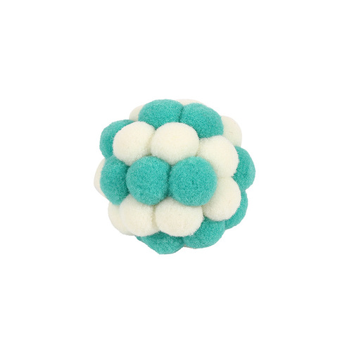 Macaron color compact cat bell toy colorful bell elastic hair ball interactive chasing pet supplies wholesale