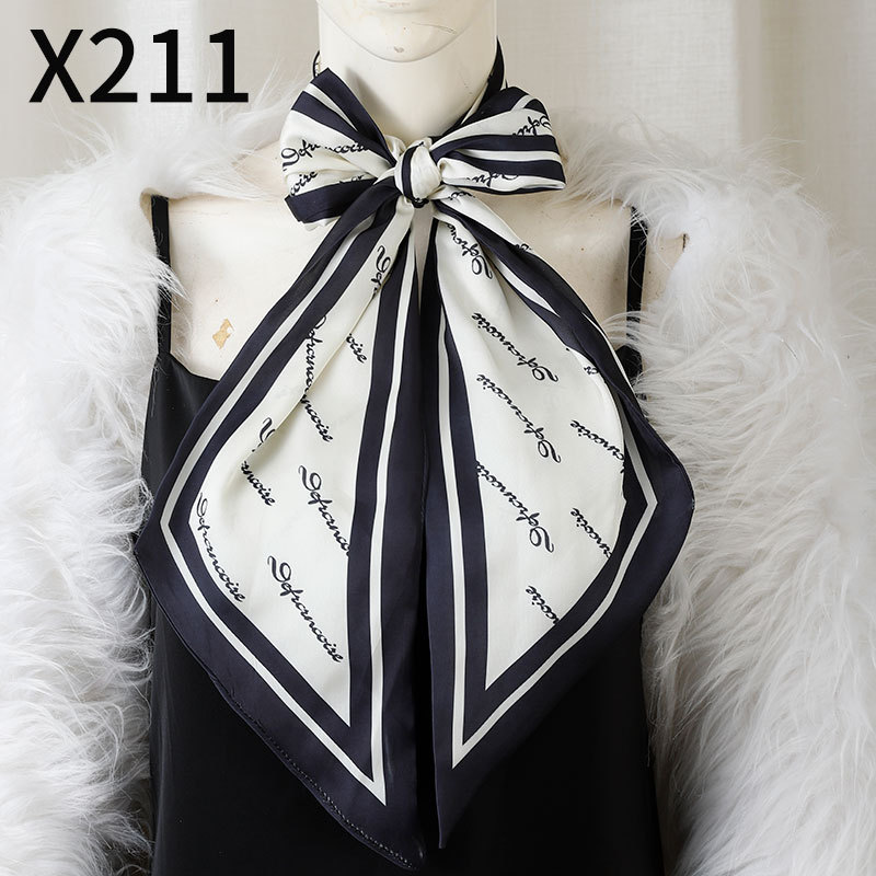 2022 New Long Scarf Imitation Silk Scarf Digital Printing Bevel Scarf Light Luxury Scarf Wholesale