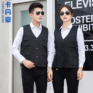 Work clothes vest printed logo tooling advertising decoration vest labor protection clothing volunteers horse clip multi-pocket