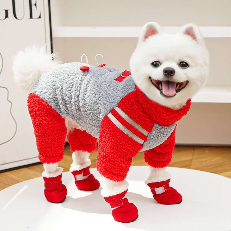 潮牌猫衣服猫咪秋冬加厚四脚绒衣双面绒拉链宠物狗狗无毛猫用品发|undefined