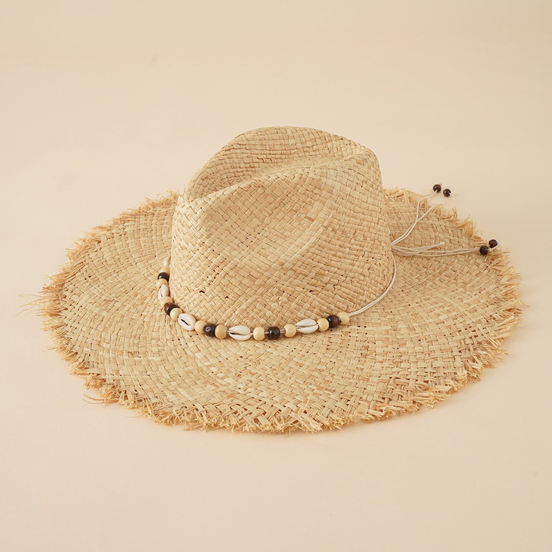 Lafite sombrero de paja Playa de las mujeres borde grande estilo coreano moda en línea rojo Vacaciones Viajes estilo japonés a prueba de sol famoso estilo étnico sombrero de copa