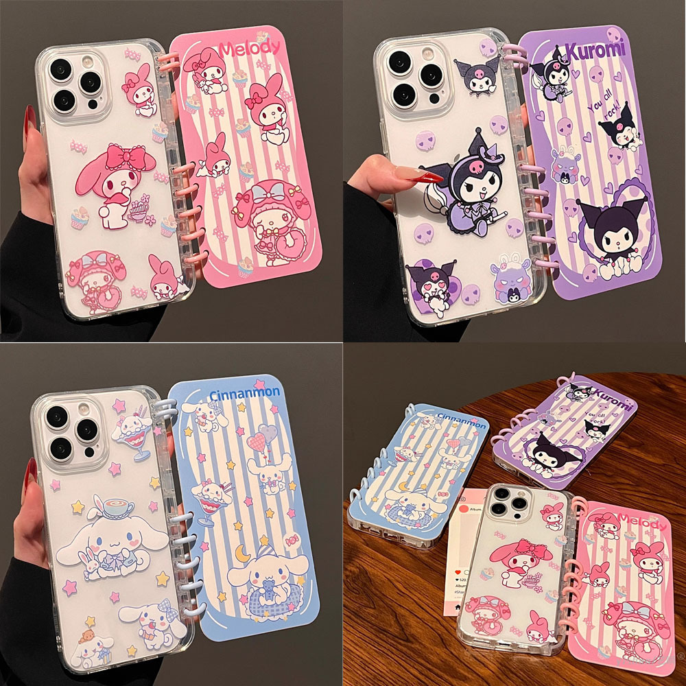 苹果16卡通库洛米美乐蒂手机壳iPhone15promax笔记本14书本13女12