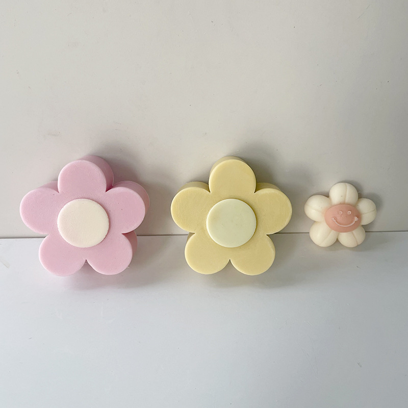 Pequeña flor en forma de pastel decoración molde de silicona DIY flor aromaterapia vela yeso hecho a mano jabón fragancia piedra herramienta de molienda