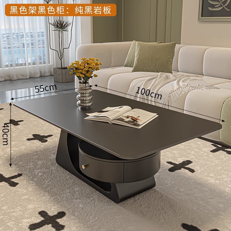 Crema rectangular madera tabla de mesa de mesa de roca lujoso moderno simple hogar pequeño sala de estar nueva mesa de alta calidad