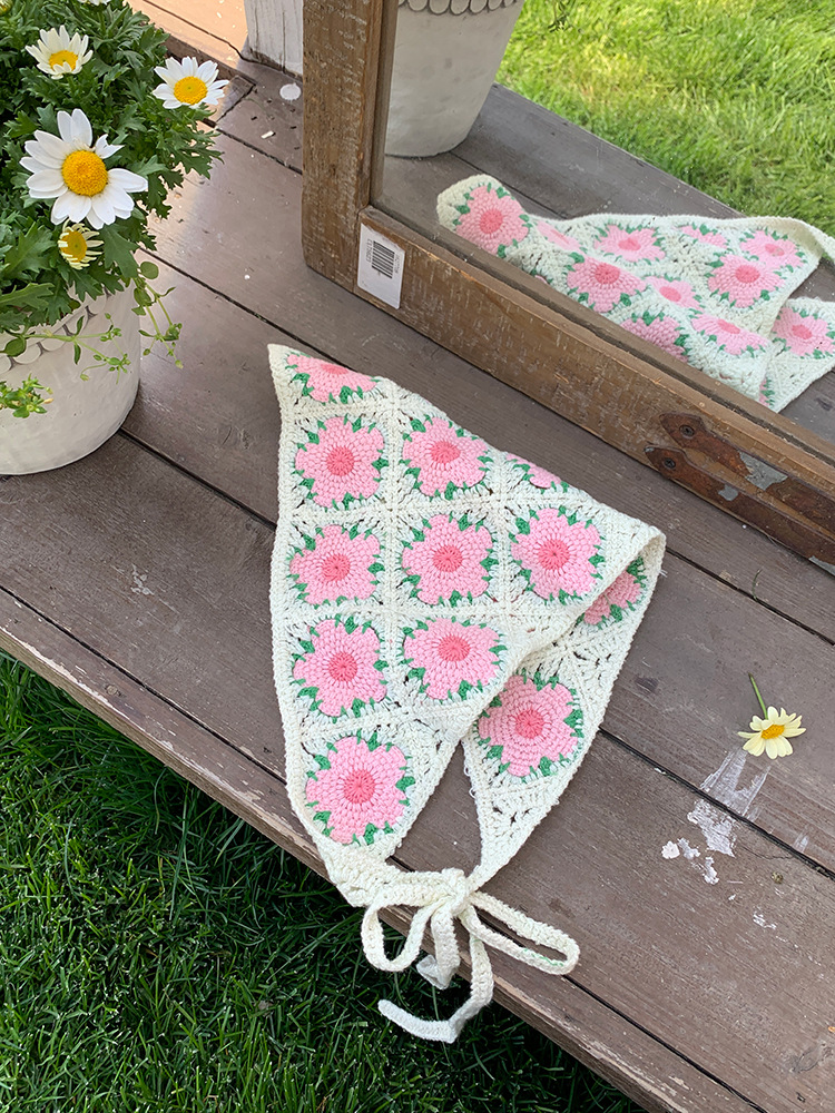 Dopamina transfronteriza Daisy toallas triangulares de punto caliente viaje dulce encantador pañuelo de estilo mujer