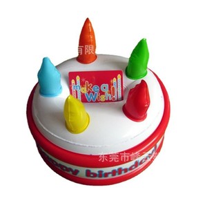 Supply of New Pvc Inflatable Birthday Cake Model Kidsren's Toys Birthday Party Inflatable Cake Hat Model