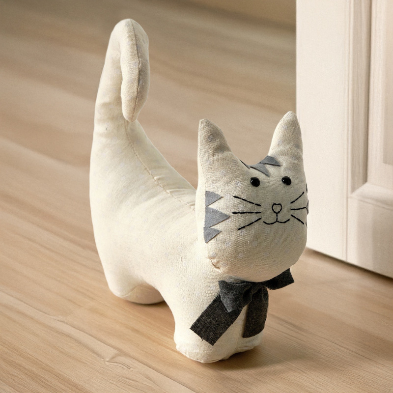 可爱猫咪门挡 立体猫造型门阻 [材质] 防撞静音 保护门墙装饰摆件|undefined
