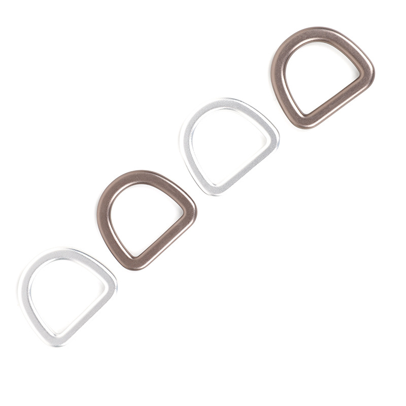 Hebilla de aleación de aluminio con forma de D para collar de mascotas, accesorio para mochila, herraje metálico, hebilla semicircular en forma de D para correas.