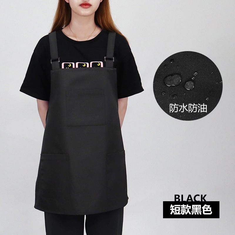 Chaleco corto impermeable y a prueba de aceite Negro