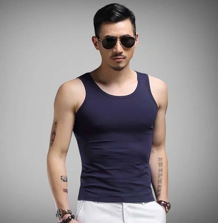 Дышащая летняя спортивная базовая майка для зала, большой размер, slim fit