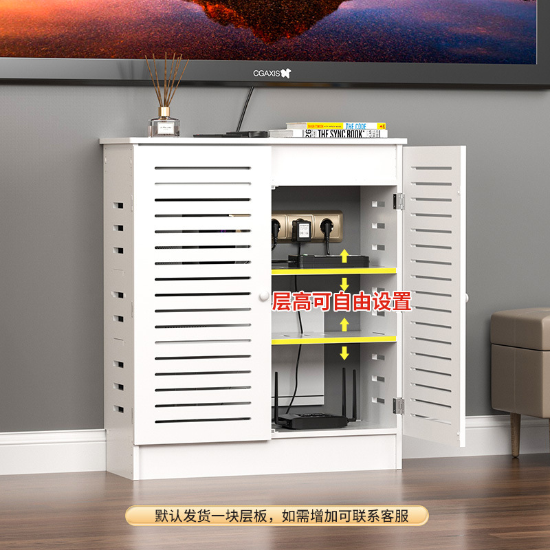 ルーター収納ボックスwifiマルチメディアボックス隠しボックスセットトップボックスネットワークケーブルを挿して醜い床の収納キャビネットを隠す