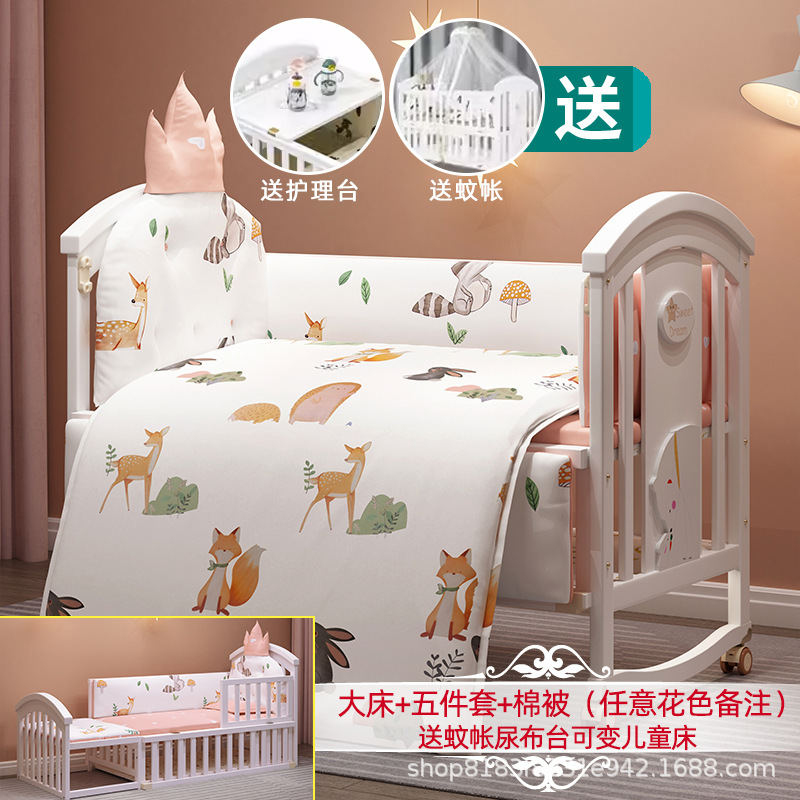 Cuna blanca europea de madera maciza