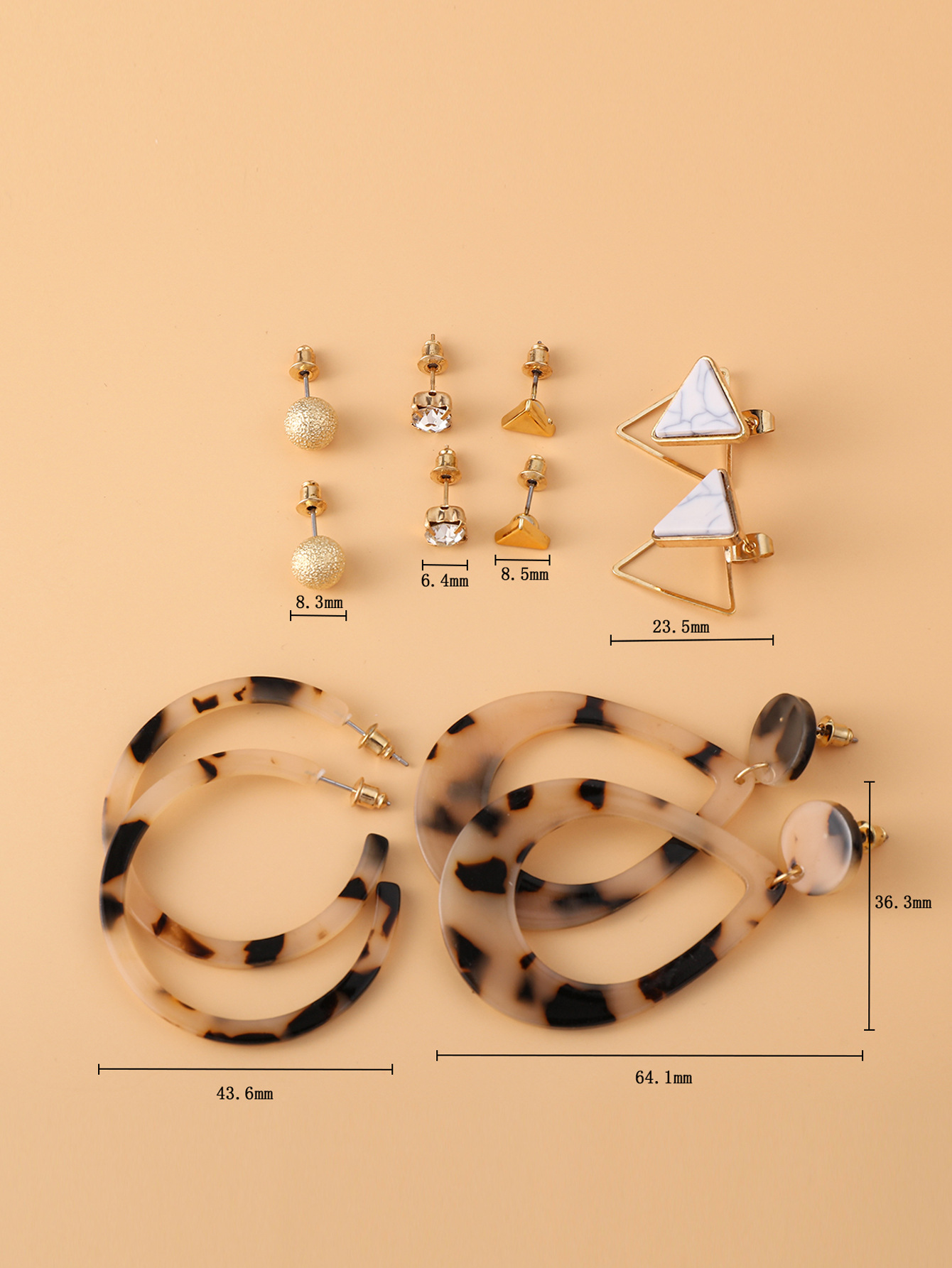 Cute Heart Shape Metal Plating Women's Earrings 1 Set display picture 3