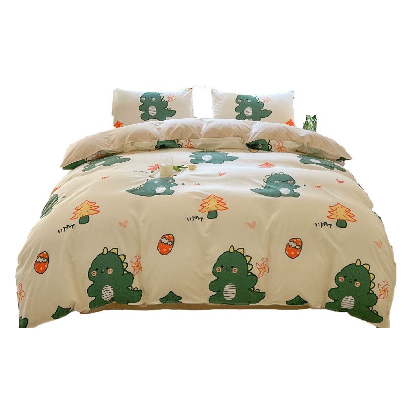 Свежий и простой комплект постельного белья из четырех предметов, комплект из трех предметов для студенческого общежития, зимний однокомпонентный комплект постельного белья с мультяшным рисунком.