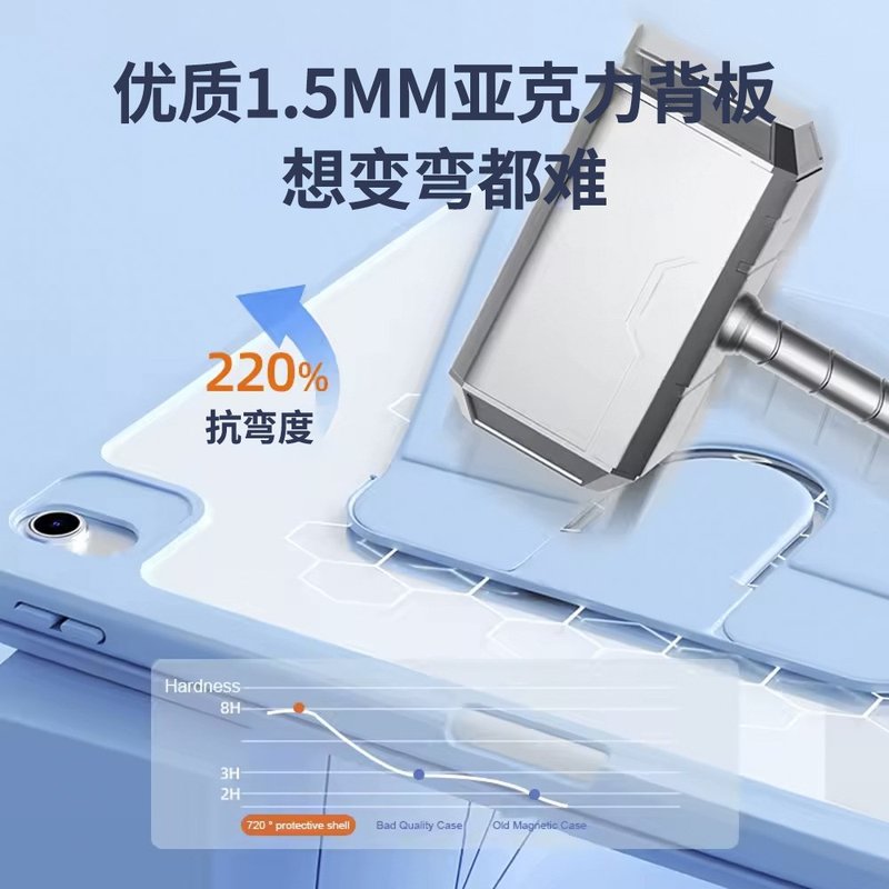 iPad Pro用保護ケース、Apple 360度回転保護カバー、多段階調整可能、ペンホルダー付き保護カバー|undefined