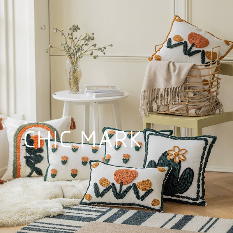  Nordic living room sofa cushion cotton cotton canvas flowing pillow pillow pillow pillow pillow red plants rely on pillow case