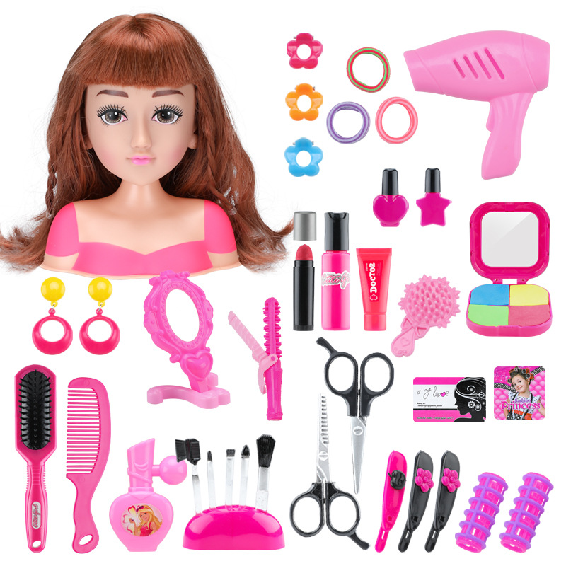 Modelo de media longitud muñeca juguete para niños secador de pelo traje de maquillaje trenzado de pelo cross-border play House Girl Doll