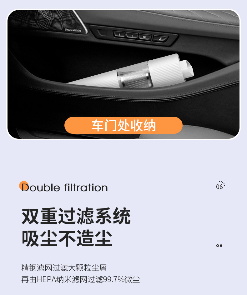 Multifunctional Wireless Vacuum Cleaner with High Suction Power, Suitable for Car and Home Use, All-In-One Portable Dust and Mite Removal Device