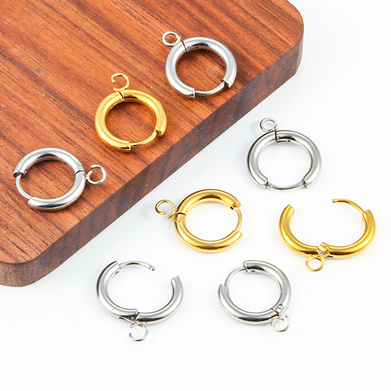 Golden earrings stainless steel