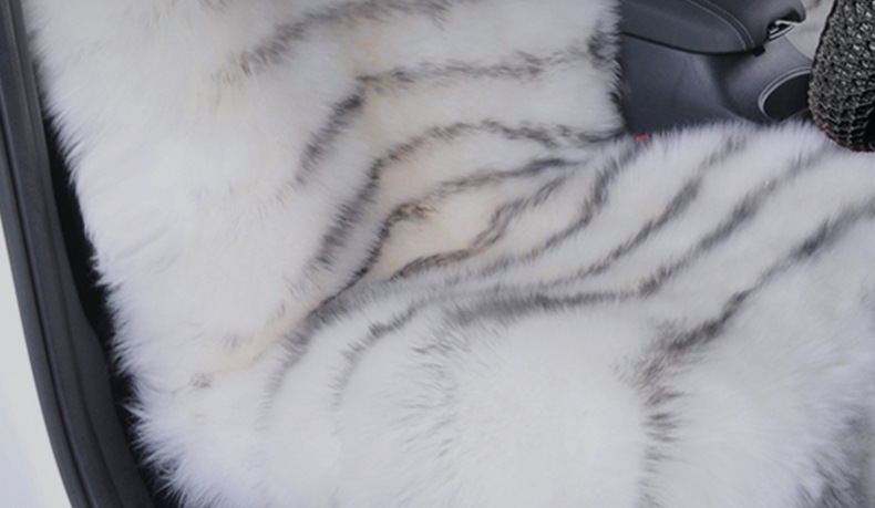 Wool Car Seat Cushion with Integrated Fur and Backrest Cover, Winter Warm and Thickened Australian Sheepskin Car Seat Cover