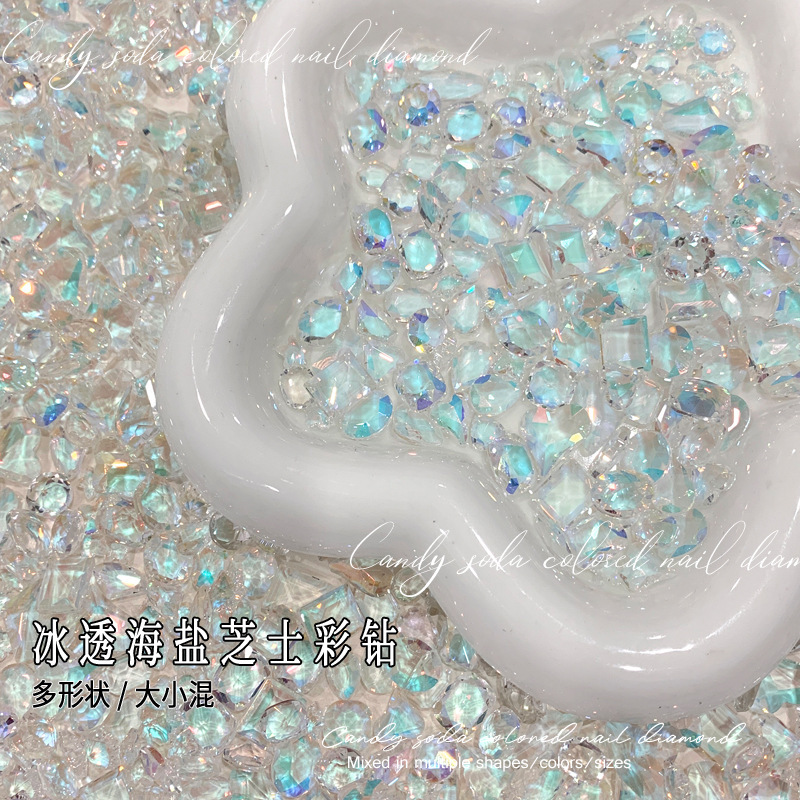 Transparent Sea Salt Cheese Nail Art Pointed-Bottom Shaped Rhinestones K9 Glass Nail Ice Cube Crystal Rhinestones Nail Art Decorations Wholesale Transparent Sea Salt Cheese Nail Art Pointed-Bottom Shaped Rhinestones K9 Glass Nail Ice Cube Crystal Rhinestones Nail Art Decorations Wholesale
