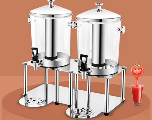 Trípode de jugo de acero inoxidable de estilo coreano con grifo de una sola cabeza de doble cabezal trípode de bebidas de autoservicio Cubo de bebidas trípode de té de leche comercial