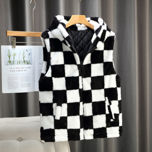 Men's down cotton vest winter trendy thickened vest sleeveless waistcoat loose hooded cotton vest one-piece delivery