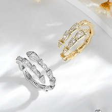 ��ڿ��{��ָ�羳����߼����~�14K��ɫ��ʯ�߹ǽ�ָ�h���Ʒ