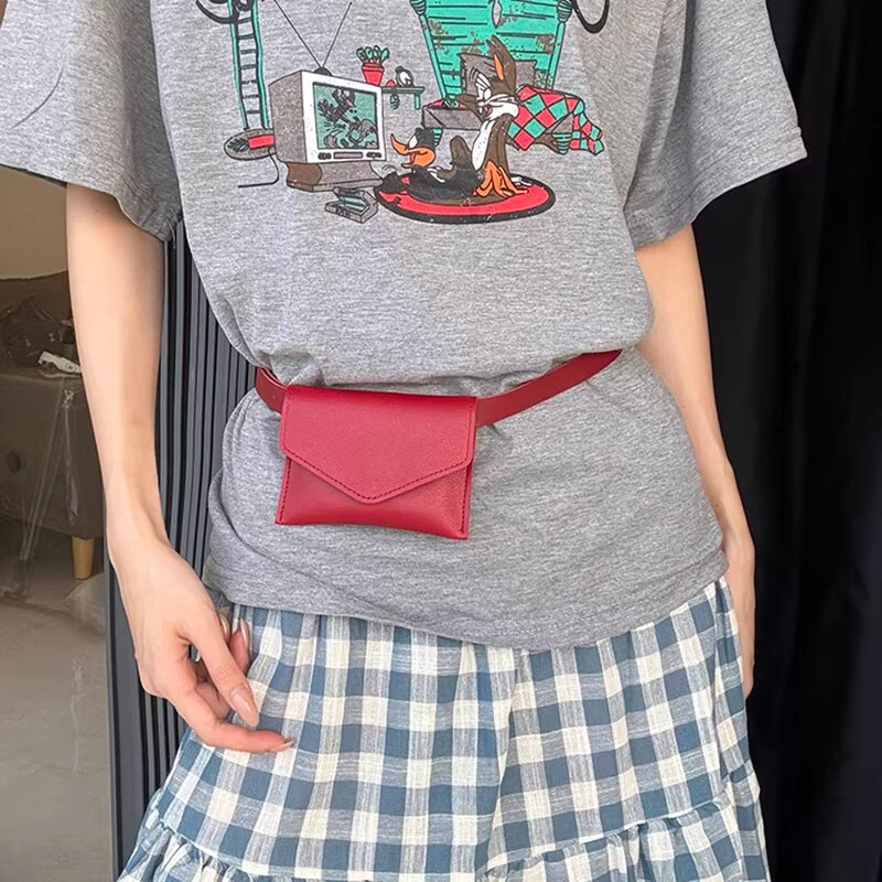 Exquisite Small Waist Bag for Women 2025 New High-End Style with Skirt Niche Belt Mini Versatile Decorative Belt Accessories