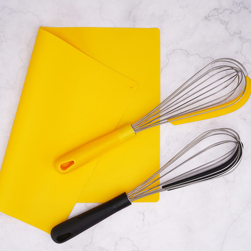 12-inch stainless steel silicone manual egg beater small scraper plastic mixer kitchen egg whisk whisk