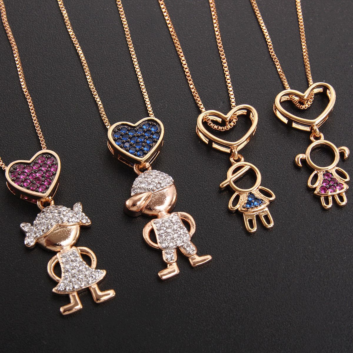 Transfronterizo europeo y americano de los hombres y las mujeres Nuevo colgante de collar chapado en oro con incrustaciones de circón de la moda de las mujeres de la joyería de cercanías