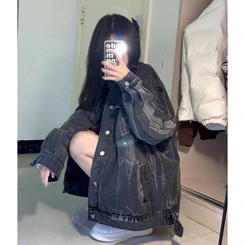 Модная джинсовая куртка, инфлюенсер, oversize