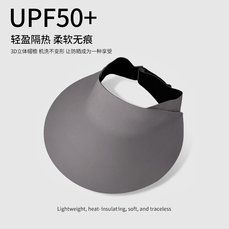 Sombrero para el sol con techo vacío plegable femenino anti-ultravioleta de ciclismo de verano sin costuras Sombrero grande Sombrero de protección solar