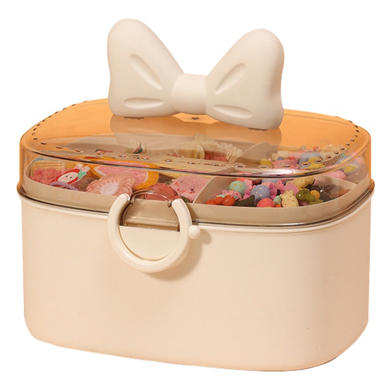 Caja de almacenamiento de accesorios para el cabello para niños Caja de joyería de banda de goma de horquilla para niños cosméticos tocador cabeza caja de almacenamiento de cuerda