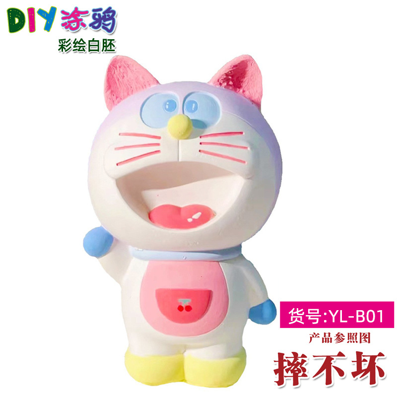 Gran vinilo yeso muñeca embrión blanco al por mayor puntada alcancía gran puntada artesanal DIY colorear blanco