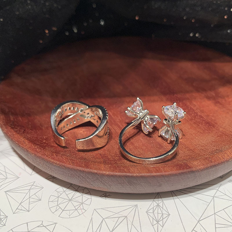 Candy cross diamond opening adjustable elegant index finger ring