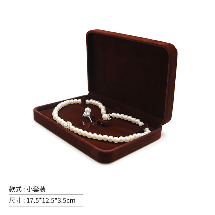 Fuente fábrica venta directa franela joyería caja de embalaje collar pendientes caja de anillo pulsera colgante caja de cadena de mano al por mayor