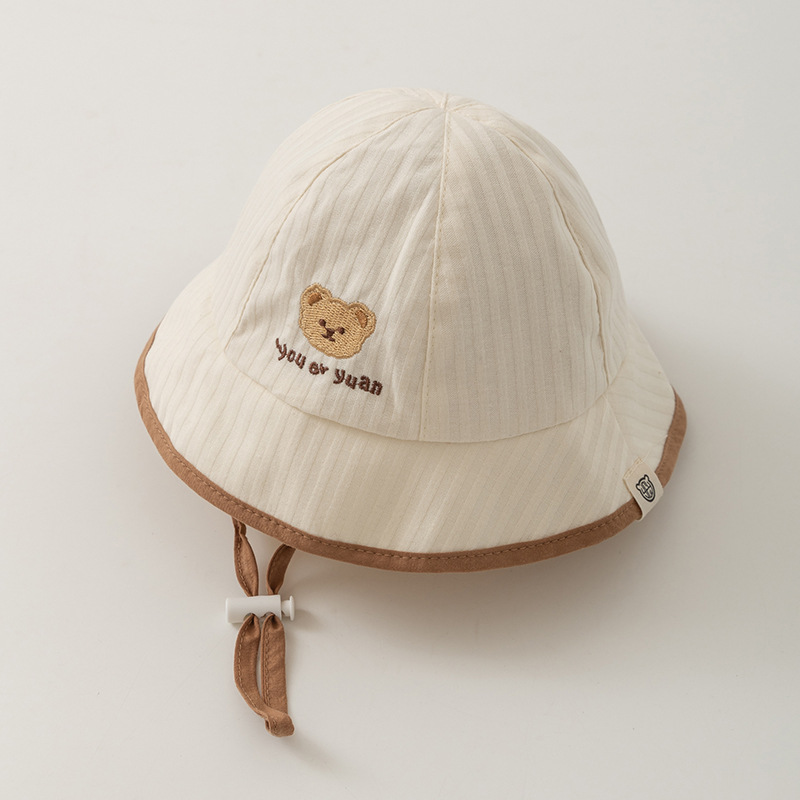 Sombreros para bebés, sombreros para bebés, sombreros de pescador para bebés, bonitos osos, sombreros de algodón recién nacidos, primavera y otoño