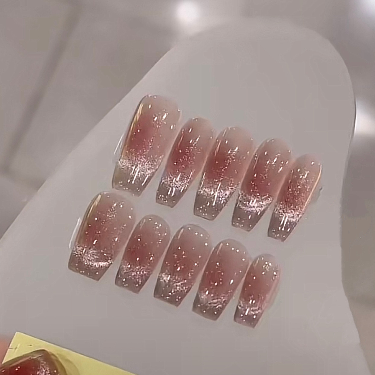 Bright Cat's Eye Handmade Blush Wear Armor Gradient French Cat's Eye Nail Art Temperament White Daily All-match Nail Paste