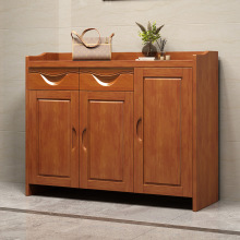 现代简约中式实木鞋柜家用门口门厅柜大容量储物柜小户型三门鞋柜