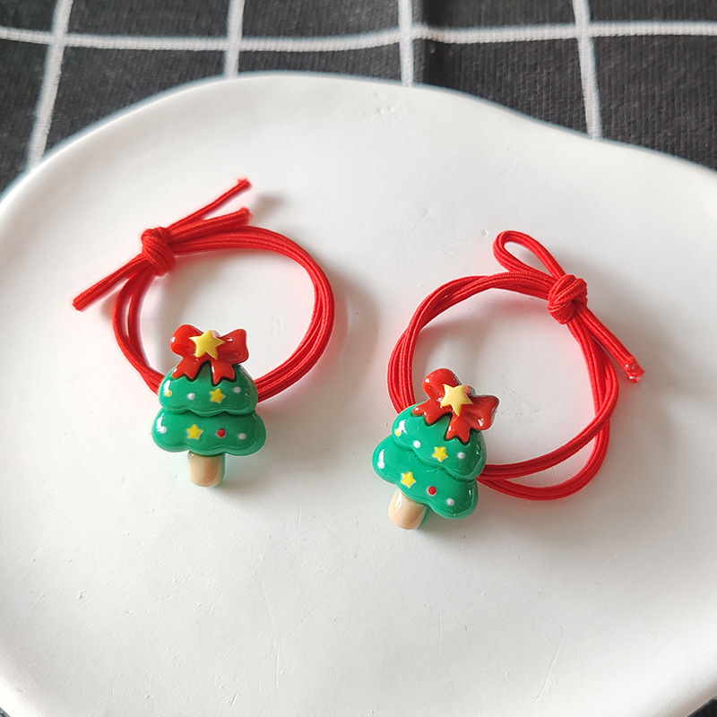 Regalo di Natale Accessori per capelli per bambini di Natale Babbo Natale Fascia elastica alta Albero di Natale Pupazzo di neve Alce Elastico per capelli Scrunchie per le feste_voghion.com