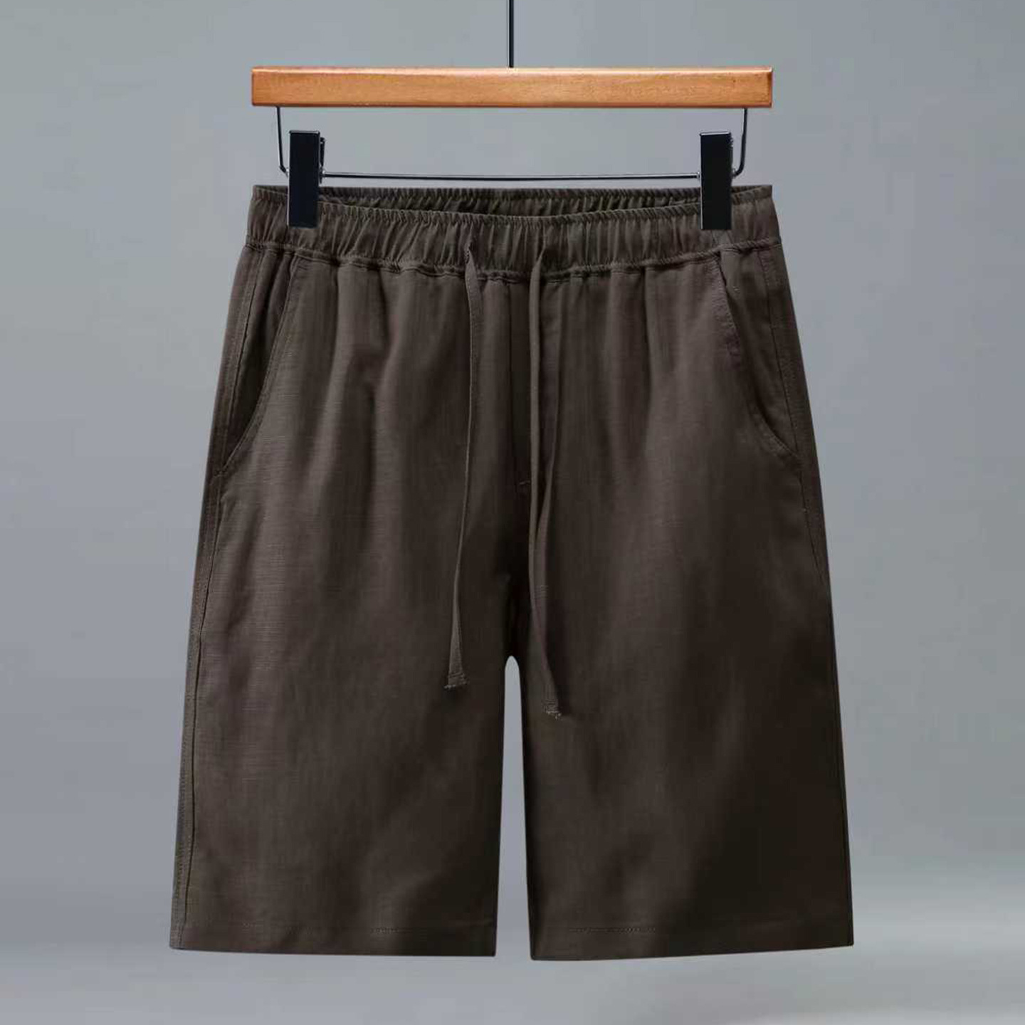 3045 Pure Linen Shorts Men's Summer Linen Five-Point Pants Men's Beach Pants Medium Pants Loose Casual Large Pants