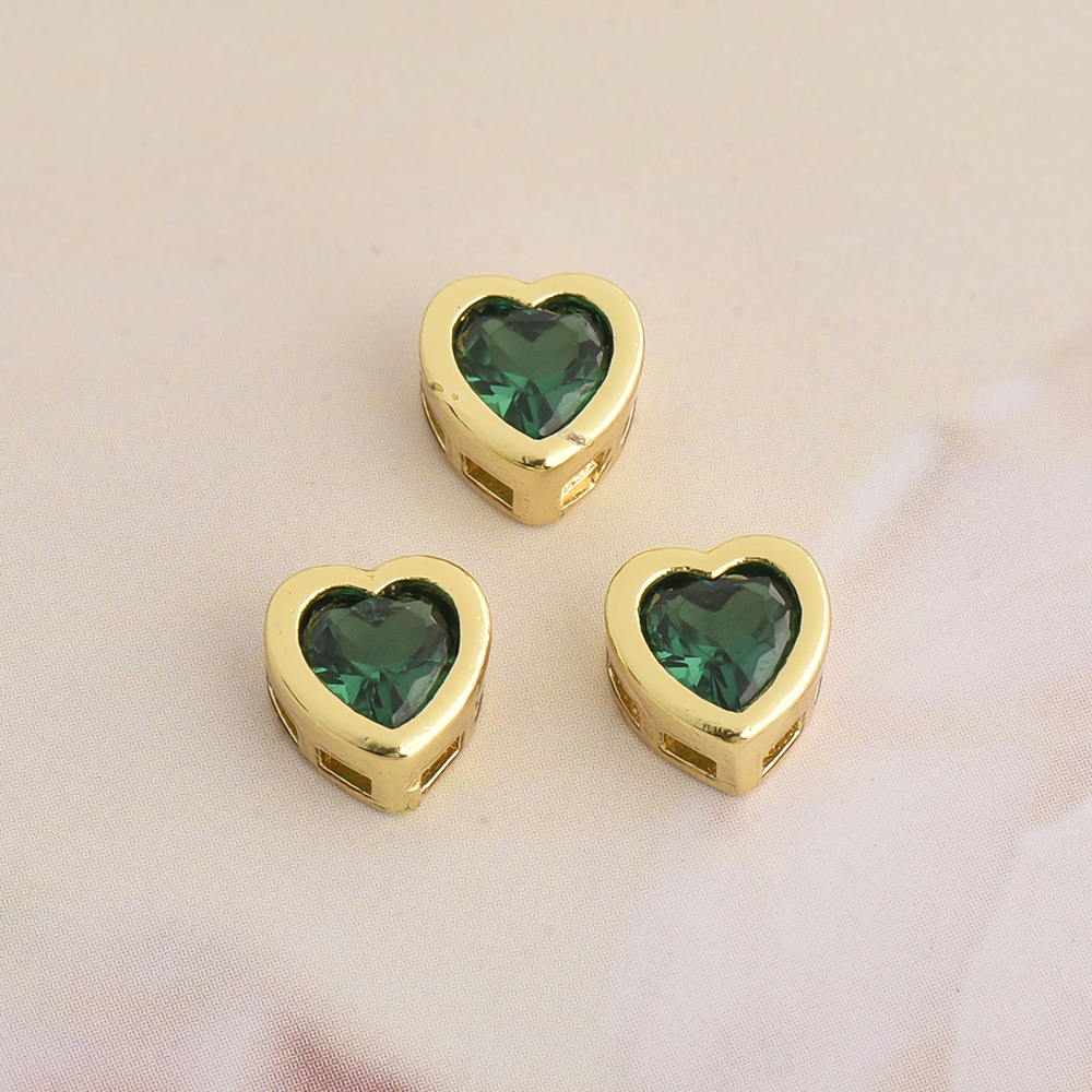 DIY Jewelry Accessories Classification 1 Piece Quantity 1 Piece Copper Zircon Heart Shape