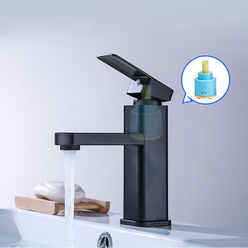 洗面器蛇口ステンレス黒色冷熱両用単冷洗面器洗面器トイレ浴室キャビネット蛇口|undefined